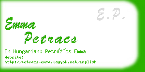 emma petracs business card